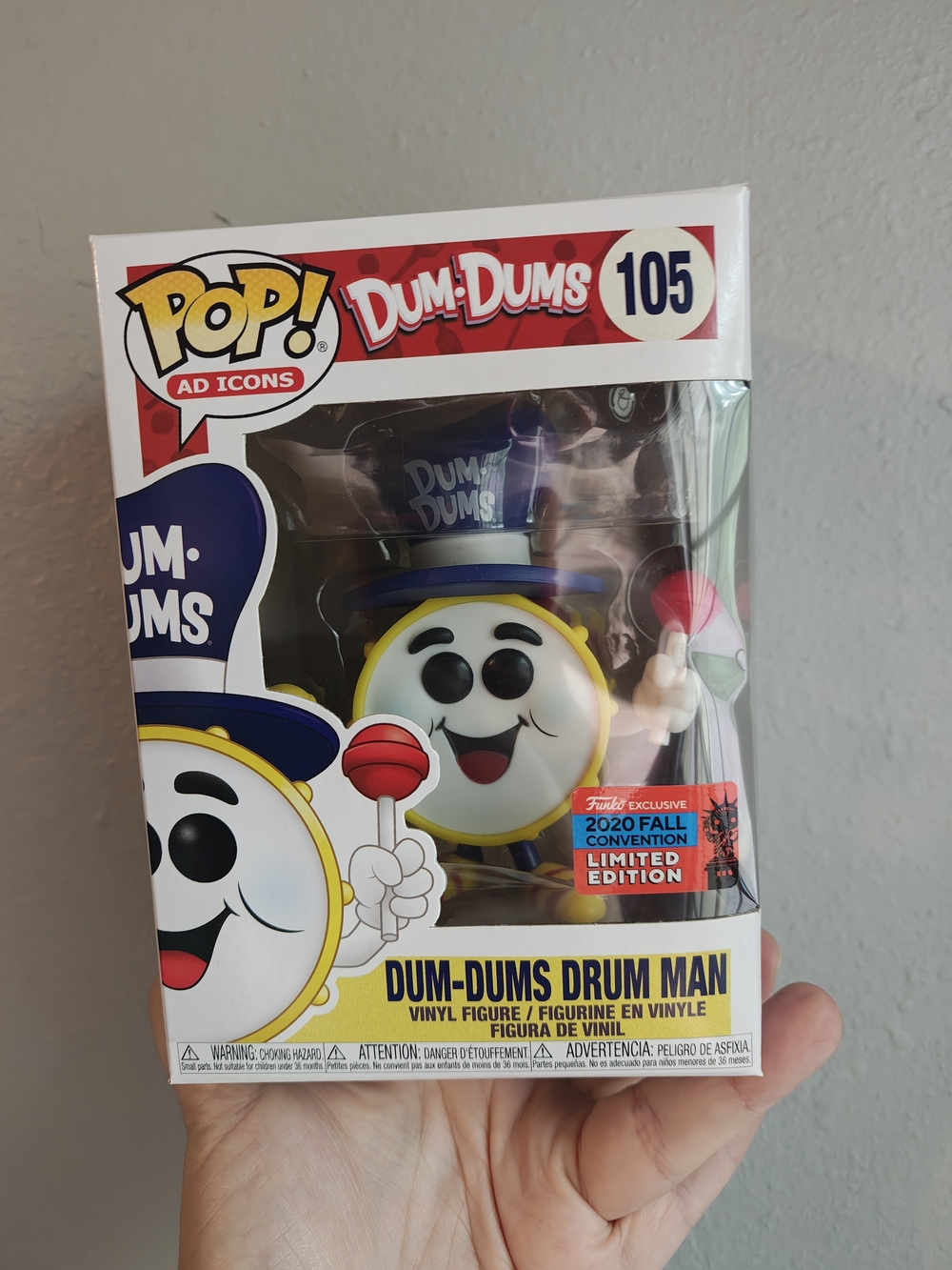 Funko Pop! Dum-Dums Drum Man Vinyl Figure - White, Yellow, Purple, Red